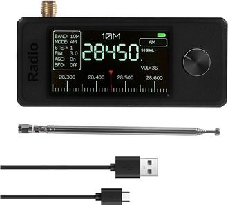 OEM Radio Port&aacute;til Compatible Con Banda Completa De 0,5 A 108 Mhz Lsb/usb/am/fm Con Receptor De Se&ntilde;al De Antena/sw/mw/vhf, Color Negro