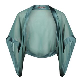 Vera Mont Chiffon Stola met Ruches - Dames - Jassen - Groen - Maat: L Chiffon