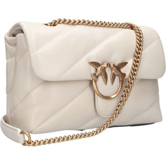 Pinko Pinko, Tassen, Dames, Wit, ONE Size, Leer, Love Puff Classic Schoudertas