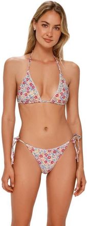 Swim Systems Pom Pom Triangle Bikini Swimsuit Top in Prairie Petals at Nordstrom, Size 3X-Large