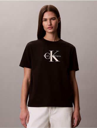 Calvin Klein Jeans Calvin Klein Womens Acid Wash Monologo Tee - Black - XL
