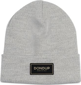 Dondup logo-plaque beanie hat - men - Wool/Acrylic - One Size - Grey