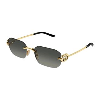 Gucci Zonnebril met rechthoekig montuur - Dames - Accessoires - Geel - Maat: 57 MM