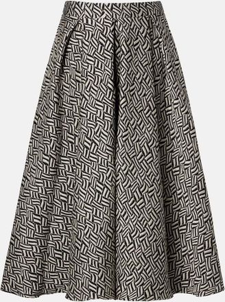 Max Mara Perle cotton-blend jacquard midi skirt
