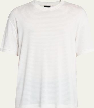 Giorgio Armani Mens Textured Stripe T-Shirt