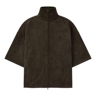 Fear of God Suede Fleece High Neck 3/4 Sleeve Jacket Brown 192HO256952F