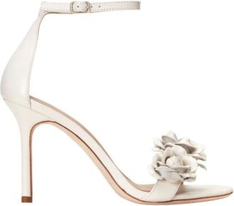 Ralph Lauren Allie High Heel Sandal - Dames - Schoenen - Wit - Maat: 39 EU Leer