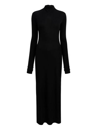 Khaite long-sleeve mock-neck maxi dress - women - Cashmere - S - Black