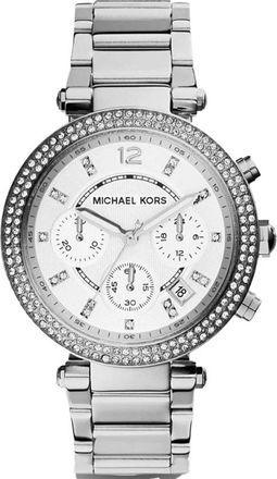 Michael Kors Parker Zilverkleurig Horloge - Dames - Horloges - Grijs - ONE Size - Accessoires