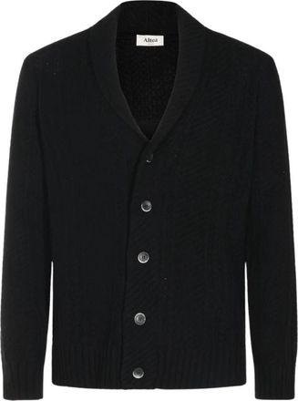 Altea Cardigan van scheerwol en kasjmier - Heren - Vesten - Zwart - 2XL - Wol - Truien & Vesten