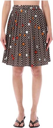 Maison Margiela Pliss&eacute;rok met bloemenprint - Dames - Korte rokken - Veelkleurig - S - Polyester - Rokken