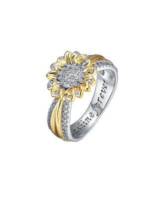 Rachel Glauber Two-Tone Plated Cz Ring