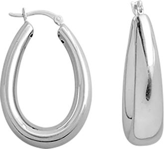 Candela Jewelry Oval Hoop Earrings in Silver at Nordstrom Rack