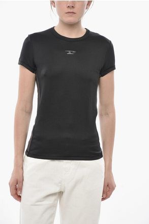 Diesel Crewneck T-Shirt T-OVALD-OUT Solid Color with Tone-on-Tone M size Xxs
