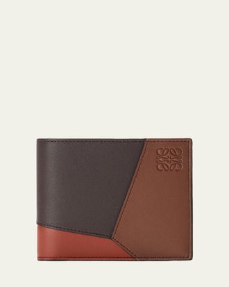 Loewe Mens Puzzle Edge Multicolor Leather Bifold Wallet