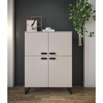 Dmora Armario Multiuso Grande Gaiarine, 6 Estantes, 4 Puertas, Apertura Batiente, 107.9x144h Cm Beige