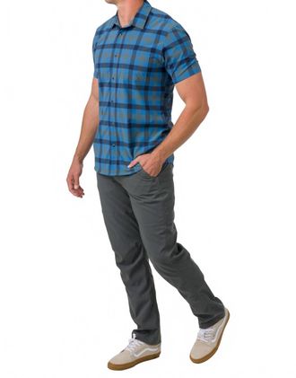 FlyLow Anderson Collared Shirt In Laguna/night Plaid