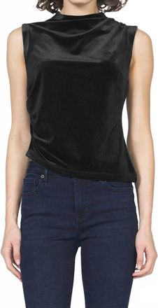 Dear John Denim Shaunee Ruched Velvet Tank Top In Black