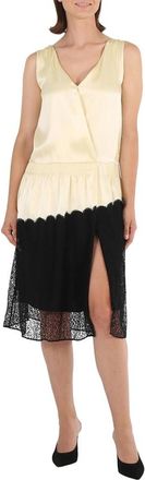 Burberry Ladies Cream Silk Satin And Lace Sleeveless Dress, Brand Size 10 (US Size 8)
