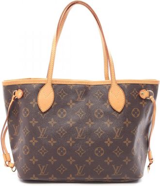 Louis Vuitton Brown Coated Canvas Leather Handbag Tote Bag (Pre-Owned)