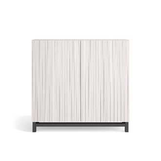 HERDASA Zapatero melamina blanco puertas impresas vallado blanco 90x90x27cm