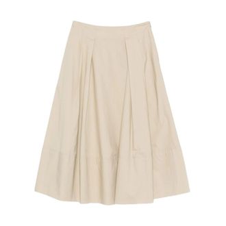 Woolrich Midi Skirts, female, Beige, Size: XS A-Line Pleated Midi Skirt