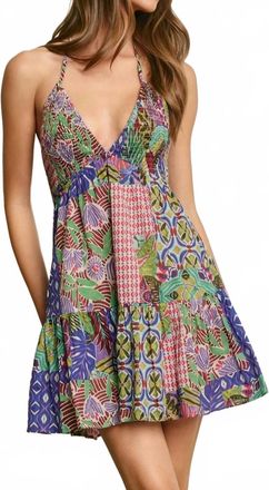 Dress Forum Ariyah Patchwork Mini Dress In Hawaiian Garden