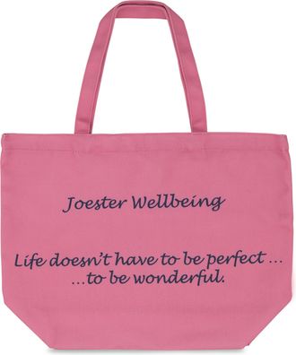 Generic Joester Wellbeing - Cotton/Canvas Tote Bag. (Quote 3: Life doesnt have to be perfect to be wonderful., Plush Pink)