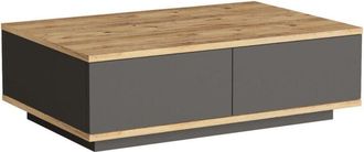 Vente-Unique Mesa De Centro Con 2 Puertas - Natural Y Antracita - Lotula