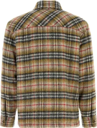Burberry Mens Plaid Wool Jacket Beige