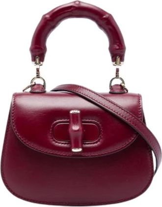 Gucci Pre-owned Bamboo Night - Dames - Vintage Mini Tas - Rood - ONE Size - Leer - Vintage