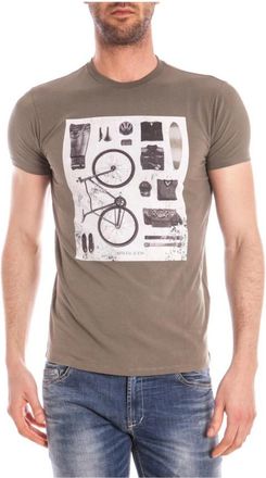 Armani Jeans Sweatshirts - Heren - T-shirts - Groen - S - Katoen - Tops