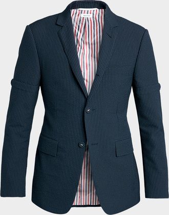 Thom Browne Men & apos;s Wool Seersucker Single-Breasted Sport Coat