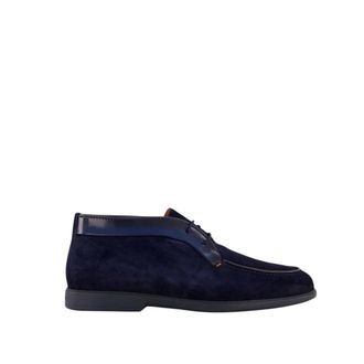 Santoni Ikki Veterlaars - Heren - Veterlaarzen - Blauw - 42 EU - Leer - Schoenen