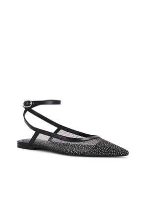 Free People Womens Sheer Glitter Jules Flat In Black