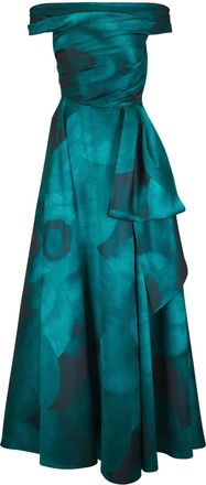 Talbot Runhof Lisianthus jacquard gown - Green