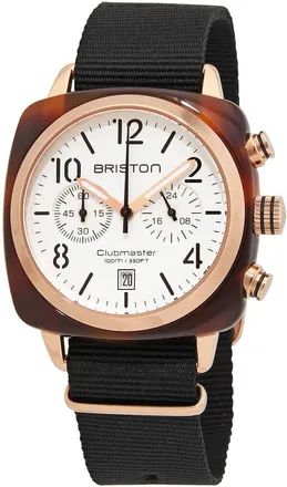 Briston Clubmaster Chronograph Quartz White Dial Mens Watch 17140.PRA.T.2.NB