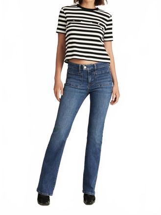 Mavi Vicky Marine Mid Rise Bootcut Jeans In Mid Brushed Gold Premium
