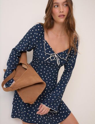Nobody's Child Navy Polka Dot Lyon Mini Dress