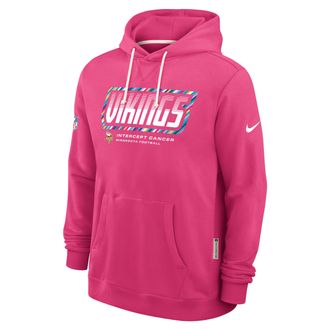 Nike Minnesota Vikings Crucial Catch Sideline Standard Issue Nike Mens Dri-FIT NFL Pullover Hoodie in Pink | 03AZ68XZUK-F9R