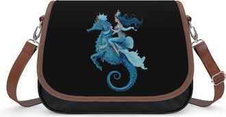 Generic Mermaid1 Is Riding on Seahorse Fashion Womens Crossbody Bags Novelty Handbag Shoulder Bag Purse