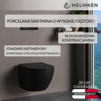 OEM Inodoro Suspendido Con Asiento De Duroplast De Cierre Suave Helmken 35103001b (negro Mate)