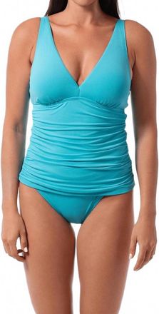 Jantzen Amber V-Neck Tankini In Calypso Blue