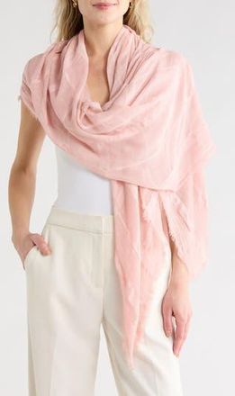 Nordstrom Rack Lightweight Windowpane Scarf in Pink Adobe at Nordstrom Rack