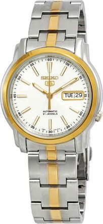 Seiko Series 5 Automatic White Dial Two-tone Mens Watch SNKL84