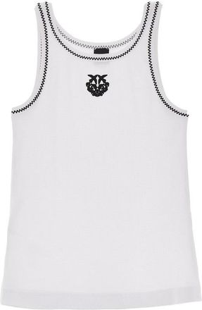 Pinko Love Birds embroidery ribbed tank top Woman L