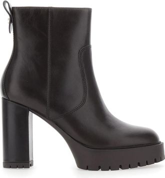 Pinko Clara 01 Enkellaarsjes - Dames - Laarzen met Hak - Bruin - 36 EU - Leer - Schoenen