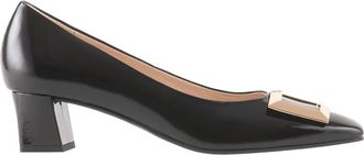 H&ouml;gl Klassieke Schoonheid Blokhak Pumps - Dames - Pumps - Zwart - 35 EU - Leer - Schoenen