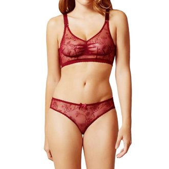 Agent Provocateur Burgundy Liv Floral Bra