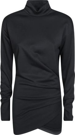 Dondup Slim Fit Viscose Blend Scuba Jurk - Dames - Korte kleedjes - Zwart - M - Kleedjes